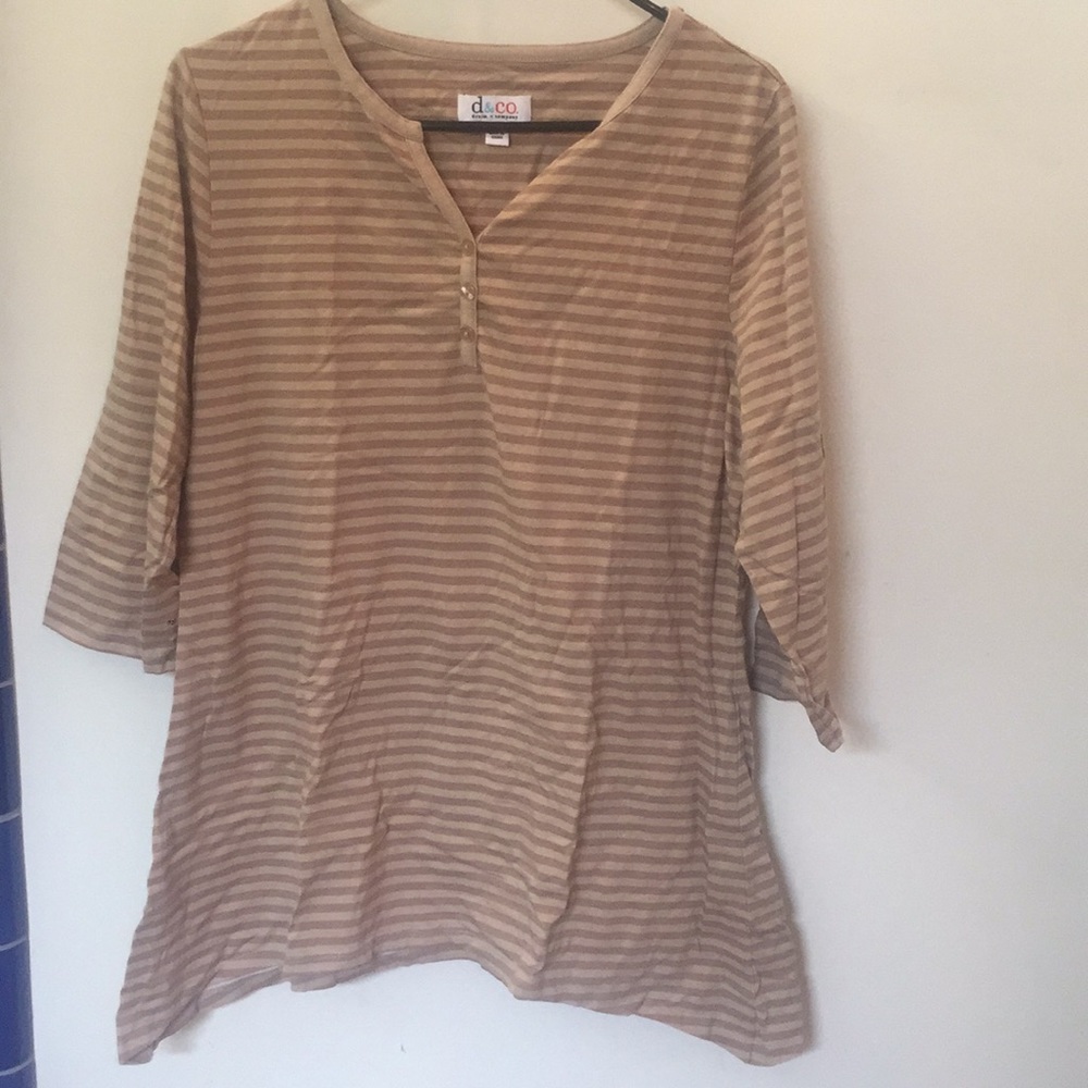 Long tan and brown striped shirt